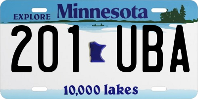 MN license plate 201UBA
