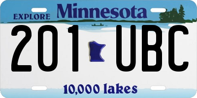 MN license plate 201UBC