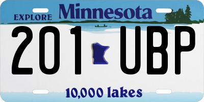 MN license plate 201UBP