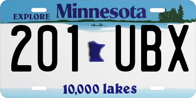 MN license plate 201UBX