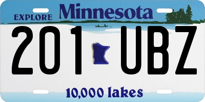 MN license plate 201UBZ