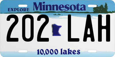 MN license plate 202LAH