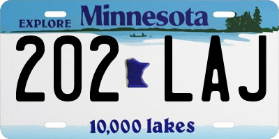 MN license plate 202LAJ