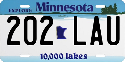 MN license plate 202LAU