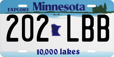 MN license plate 202LBB