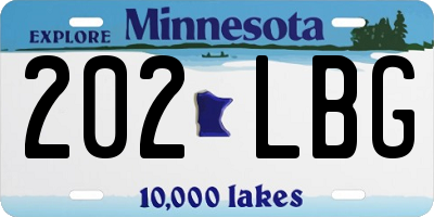 MN license plate 202LBG