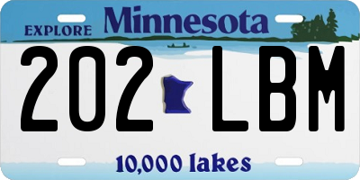 MN license plate 202LBM