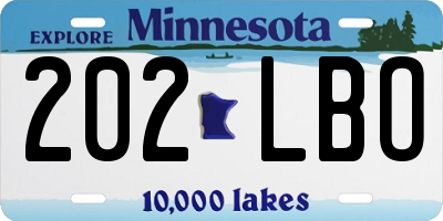 MN license plate 202LBO