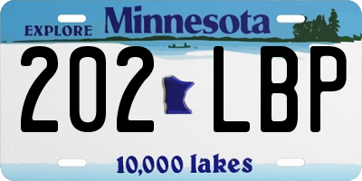 MN license plate 202LBP