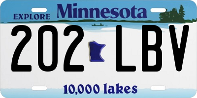 MN license plate 202LBV