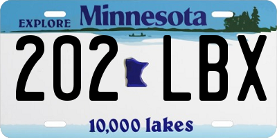 MN license plate 202LBX