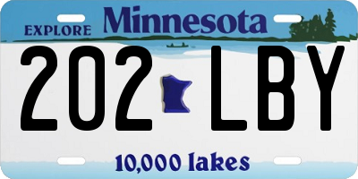 MN license plate 202LBY