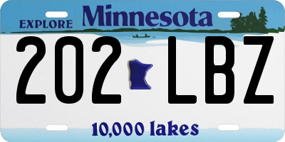 MN license plate 202LBZ
