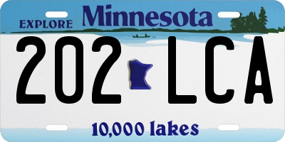 MN license plate 202LCA