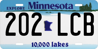 MN license plate 202LCB