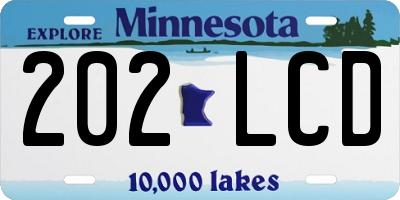 MN license plate 202LCD