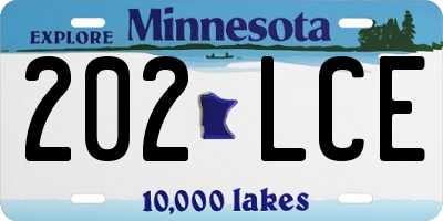 MN license plate 202LCE