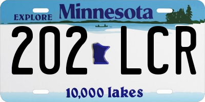 MN license plate 202LCR