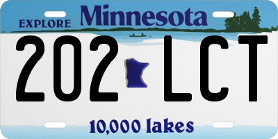 MN license plate 202LCT