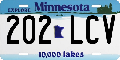 MN license plate 202LCV