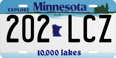 MN license plate 202LCZ