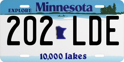 MN license plate 202LDE