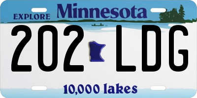 MN license plate 202LDG