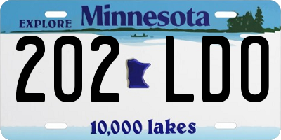 MN license plate 202LDO