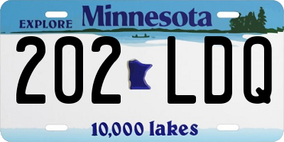 MN license plate 202LDQ