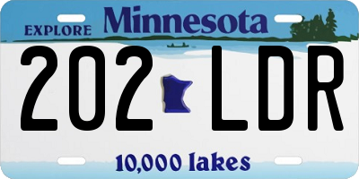 MN license plate 202LDR