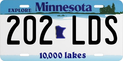 MN license plate 202LDS