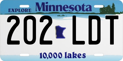 MN license plate 202LDT