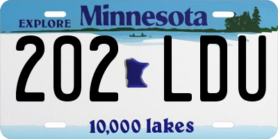 MN license plate 202LDU