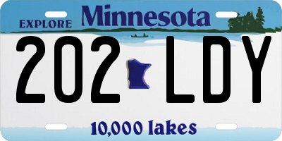MN license plate 202LDY