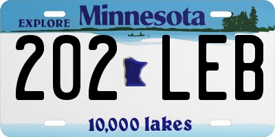 MN license plate 202LEB