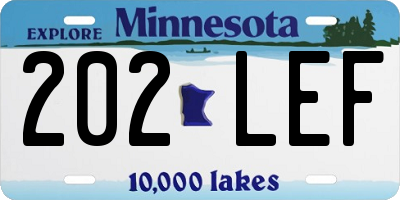 MN license plate 202LEF