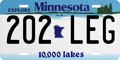 MN license plate 202LEG