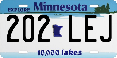 MN license plate 202LEJ