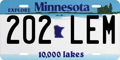 MN license plate 202LEM