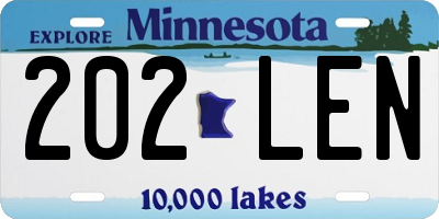 MN license plate 202LEN