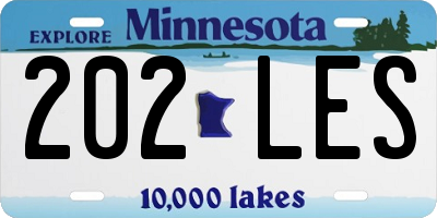 MN license plate 202LES