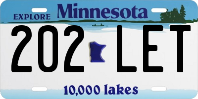 MN license plate 202LET