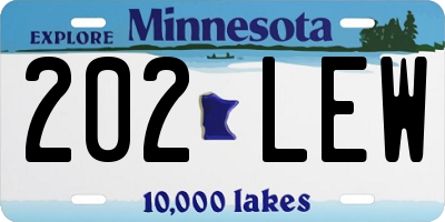 MN license plate 202LEW
