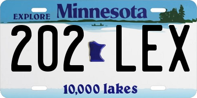 MN license plate 202LEX