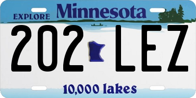MN license plate 202LEZ
