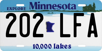 MN license plate 202LFA