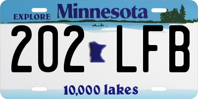 MN license plate 202LFB