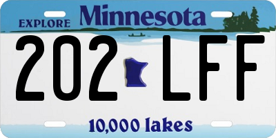 MN license plate 202LFF