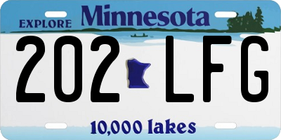 MN license plate 202LFG