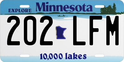 MN license plate 202LFM